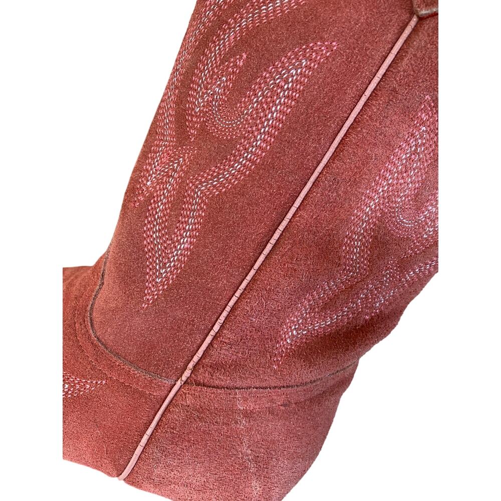Planet Cowboy Pink Suede Western Boots Womens 8.5 USA Snip Toe Cowgirl Nashville - Picture 10 of 16